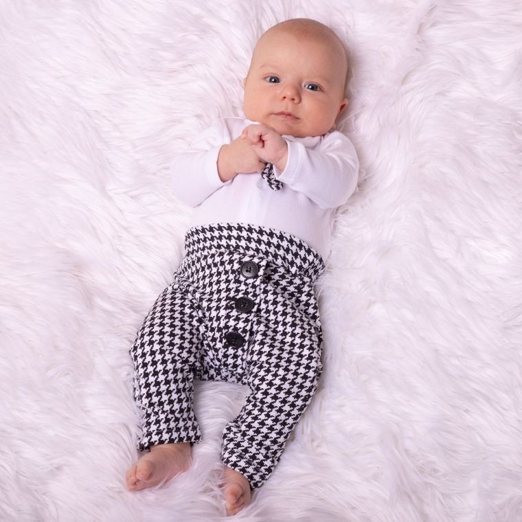 Spodnie dresowe dziewczęce, biało-czarne, Nicol