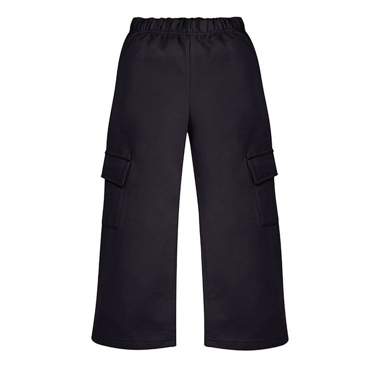 Spodnie dresowe dziewczęce, culotte, czarne, Pinokio