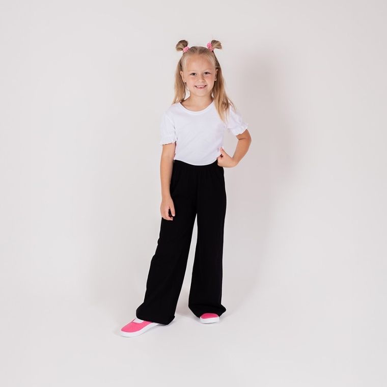 Spodnie dresowe dziewczęce, czarne, Nicol
