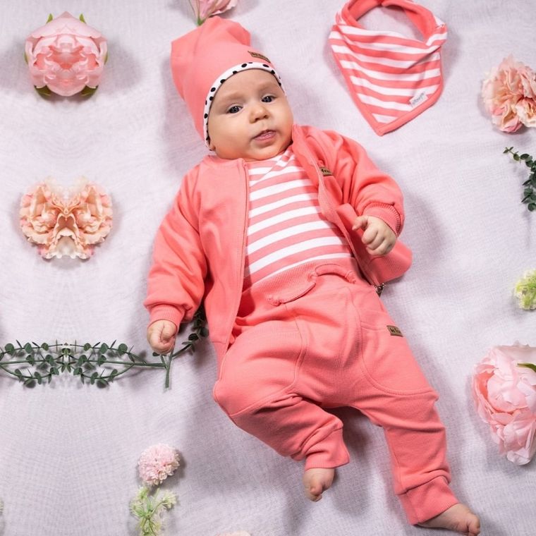 Spodnie dresowe dziewczęce, koralowe, Nicol