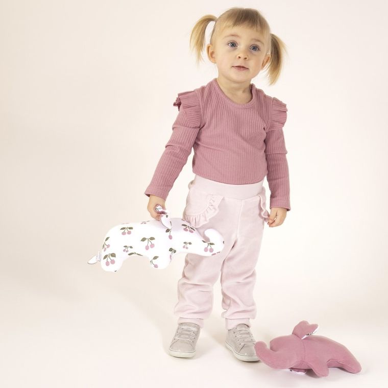 Spodnie dresowe dziewczęce, welurowe, różowe, Nicol