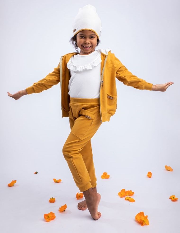 Spodnie dresowe dziewczęce, żółte, Nicol