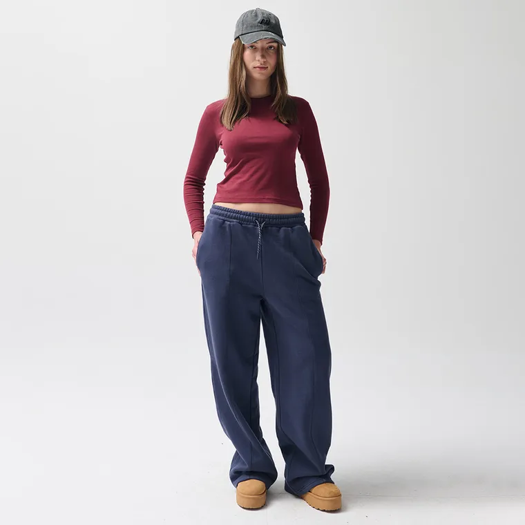 Spodnie dresowe z szeroką nogawką wide oversize NOWEAR