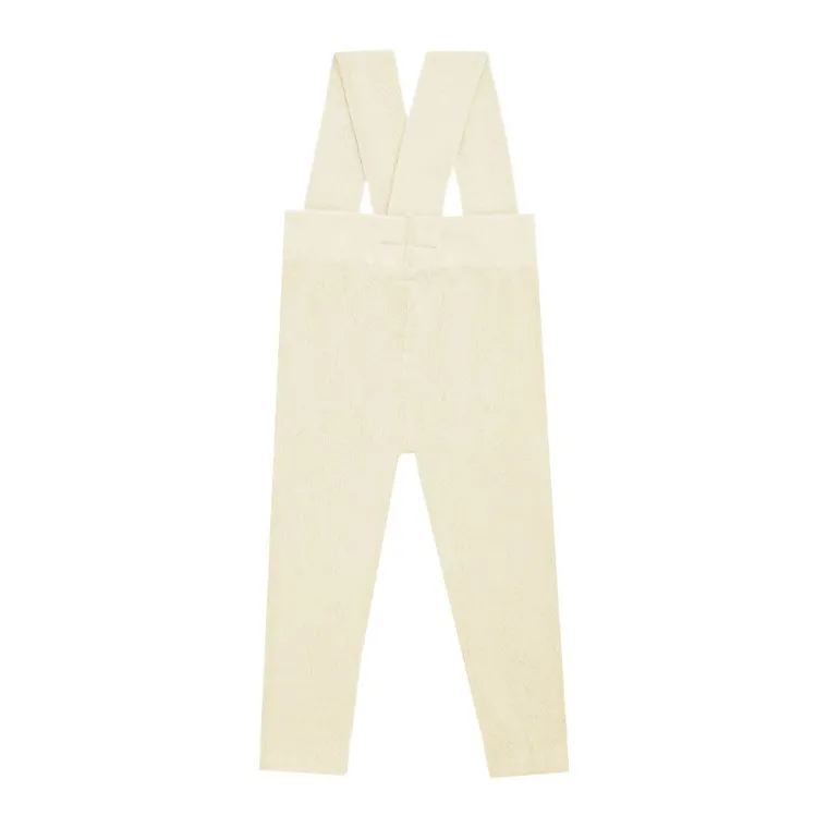 Spodnie dziecięce na szelkach, ecru, Nicol