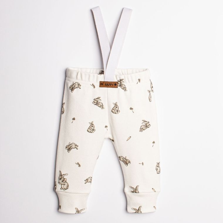 Spodnie dziewczęce na szelkach, beżowe, Nicol