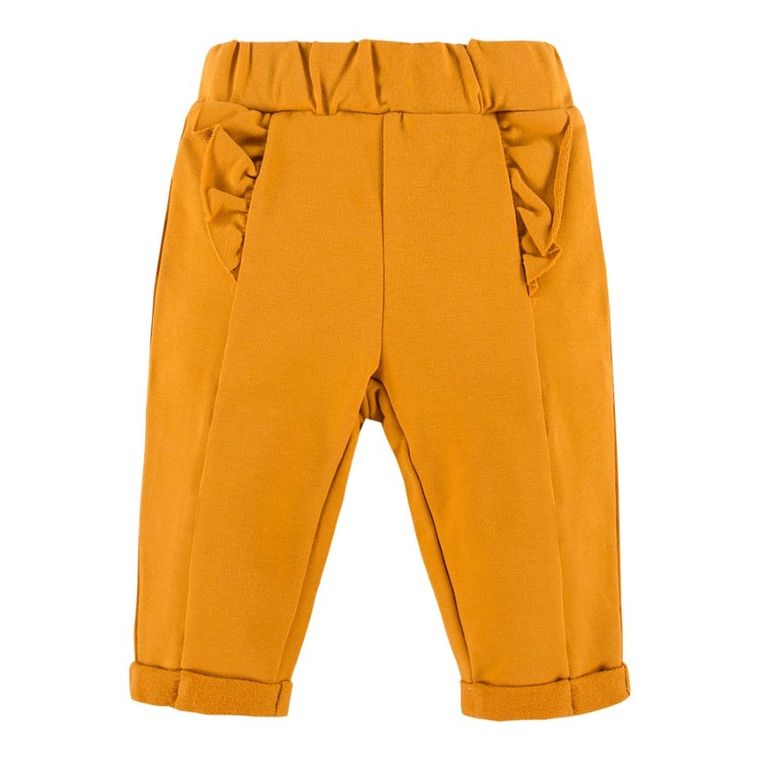 Spodnie dziewczęce, żółte, falbanki, Eevi