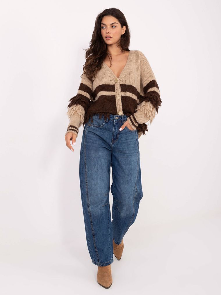 Spodnie jeansowe damskie, balloon, niebieskie, Sublevel