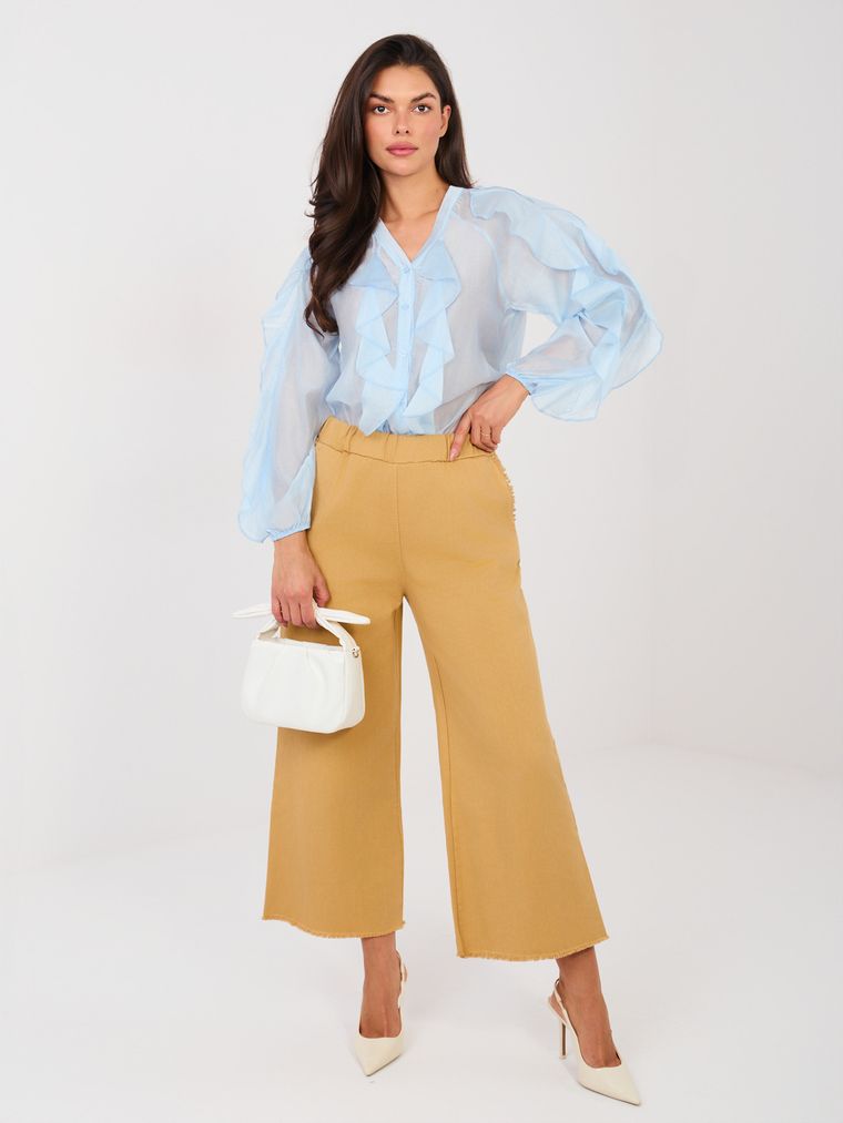 Spodnie jeansowe damskie, beżowe, Italy Moda