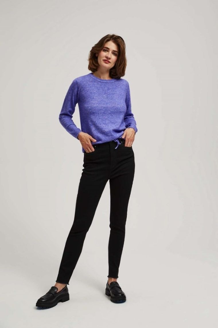 Spodnie jeansowe damskie, czarne, Moodo