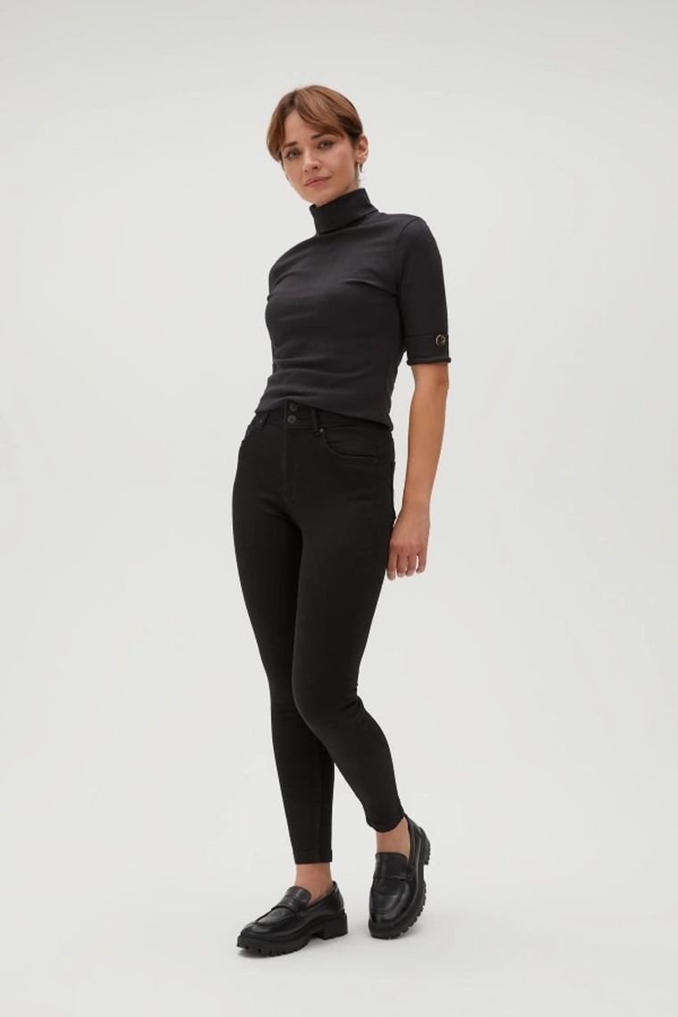 Spodnie jeansowe damskie, czarne, Moodo