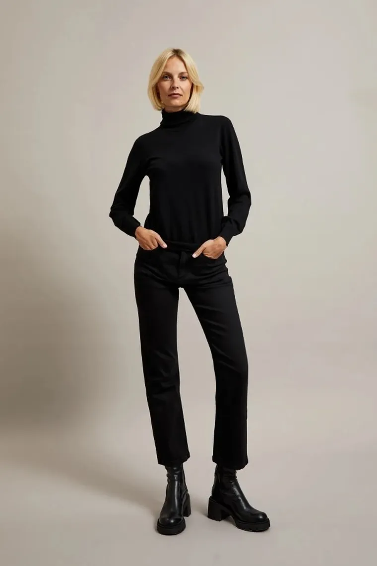 Spodnie jeansowe damskie, czarne, Moodo