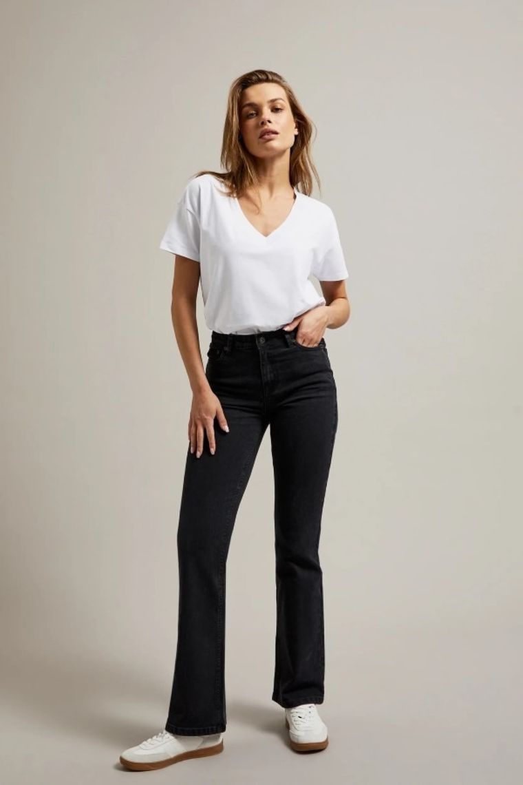 Spodnie jeansowe damskie, czarne, Moodo