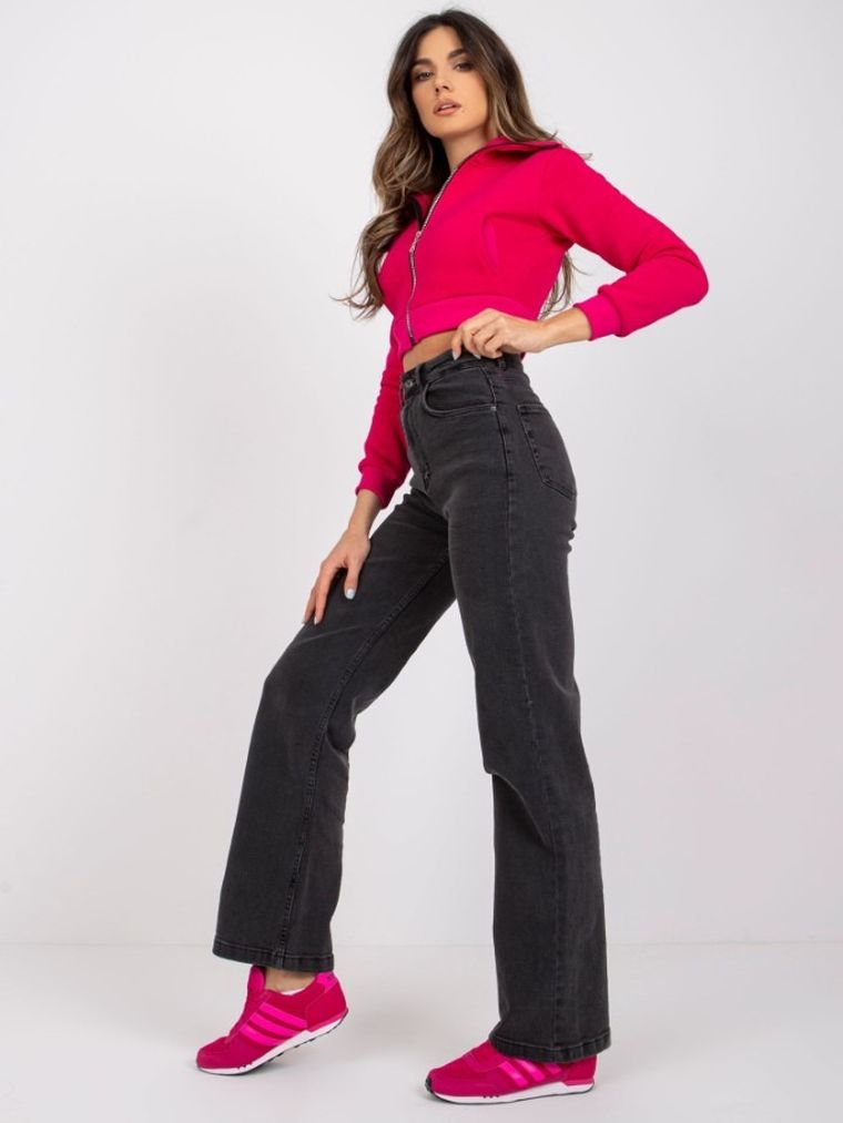 Spodnie jeansowe damskie, czarne, Moonart