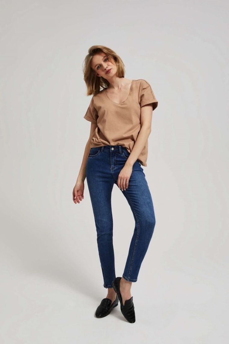 Spodnie jeansowe damskie, granatowe, Moodo