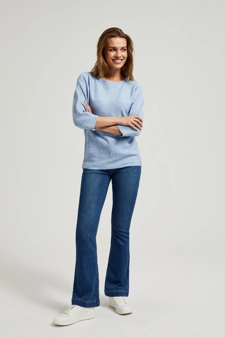 Spodnie jeansowe damskie, granatowe, Moodo