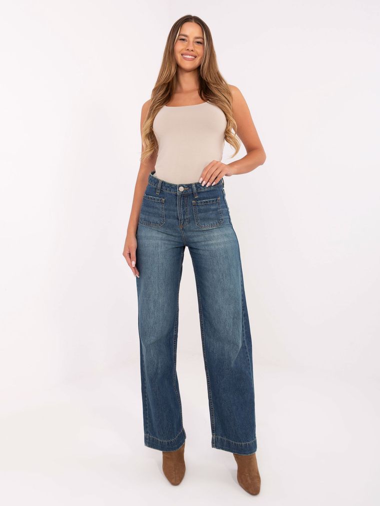 Spodnie jeansowe damskie, granatowe, Sublevel