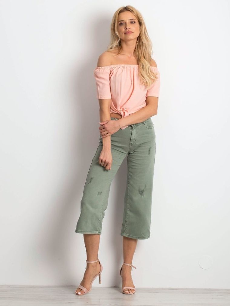Spodnie jeansowe damskie, khaki, Factory Price