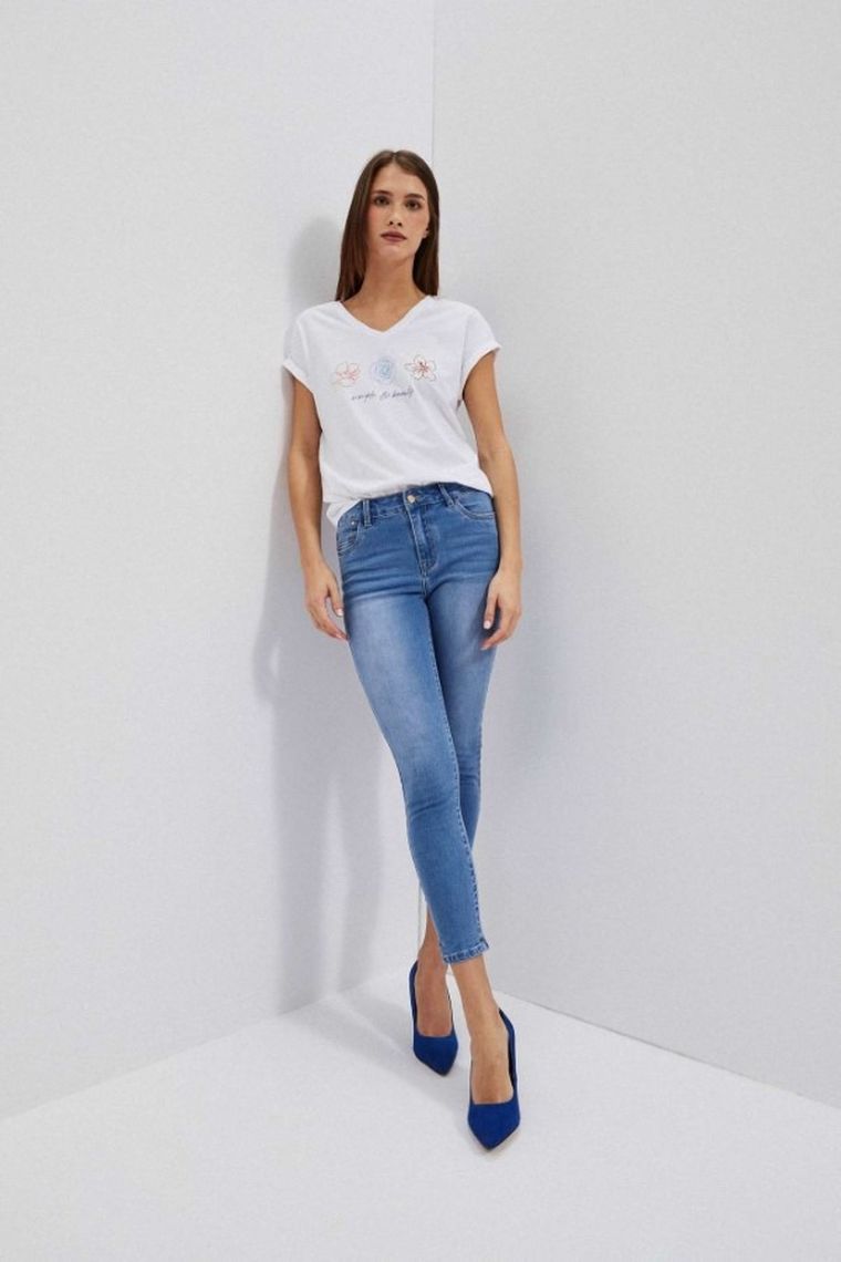 Spodnie jeansowe damskie, niebieskie, Moodo