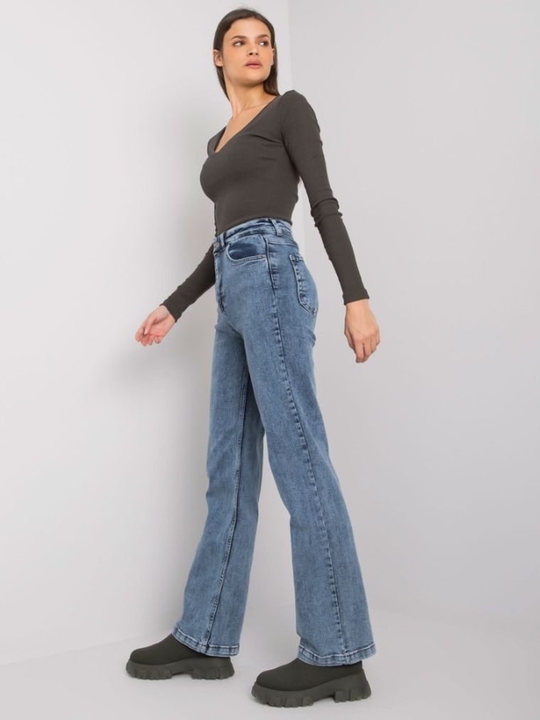 Spodnie jeansowe damskie, niebieskie, Moonart