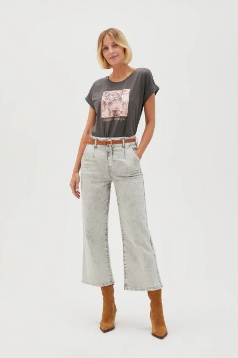 Spodnie jeansowe damskie, szare, Moodo