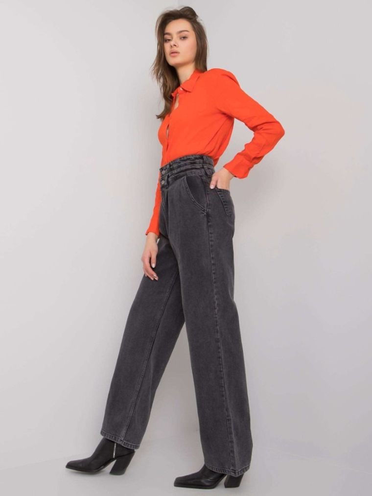 Spodnie jeansowe damskie, szare, Moonart