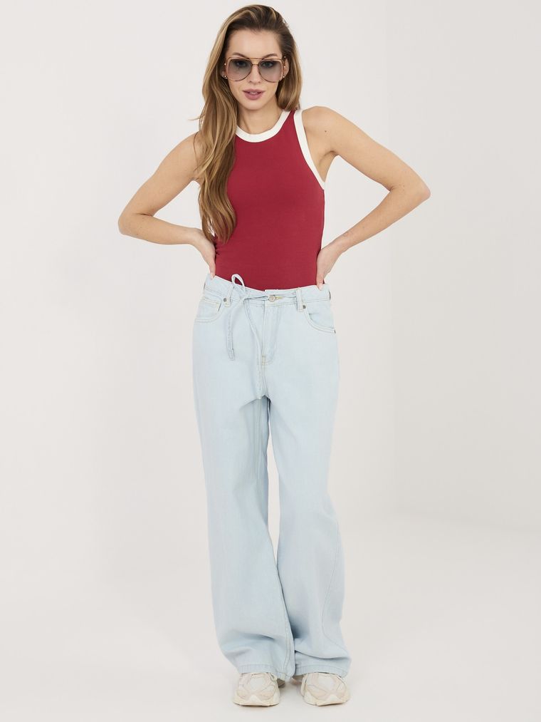 Spodnie jeansowe damskie, wide, niebieskie, Sublevel