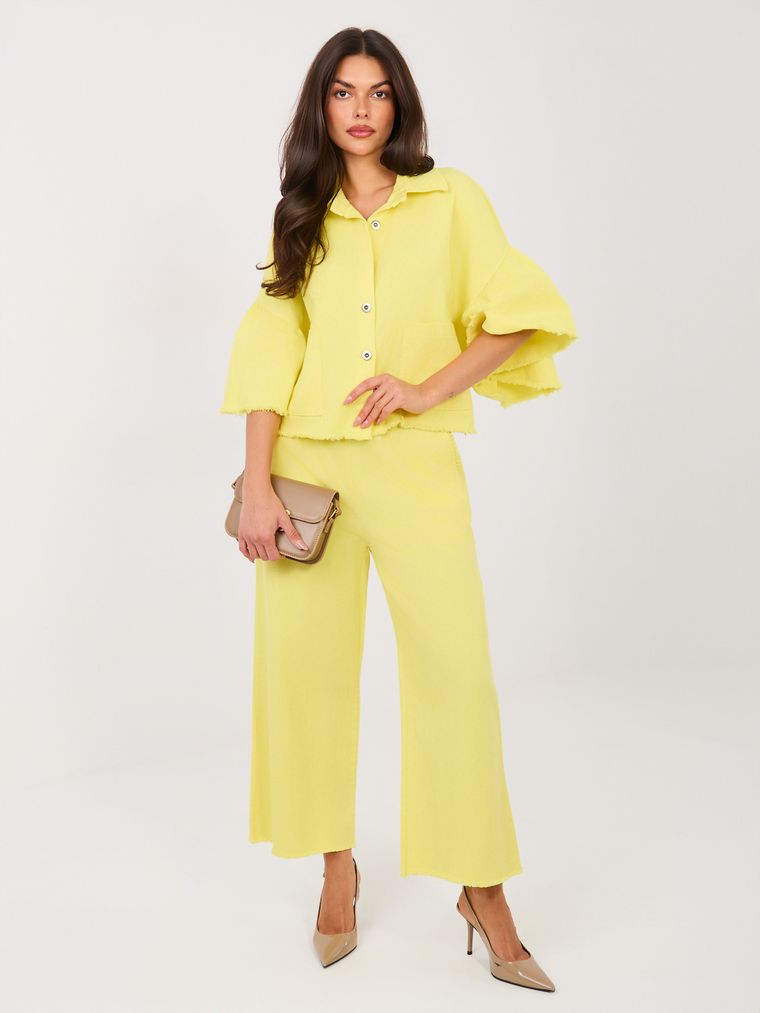 Spodnie jeansowe damskie, żółte, Italy Moda