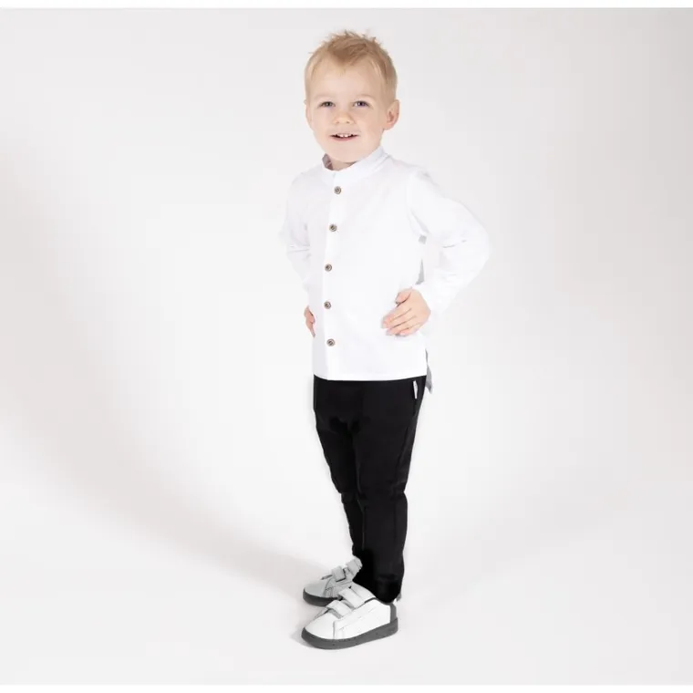 Spodnie materiałowe chłopięce, czarne, Nicol