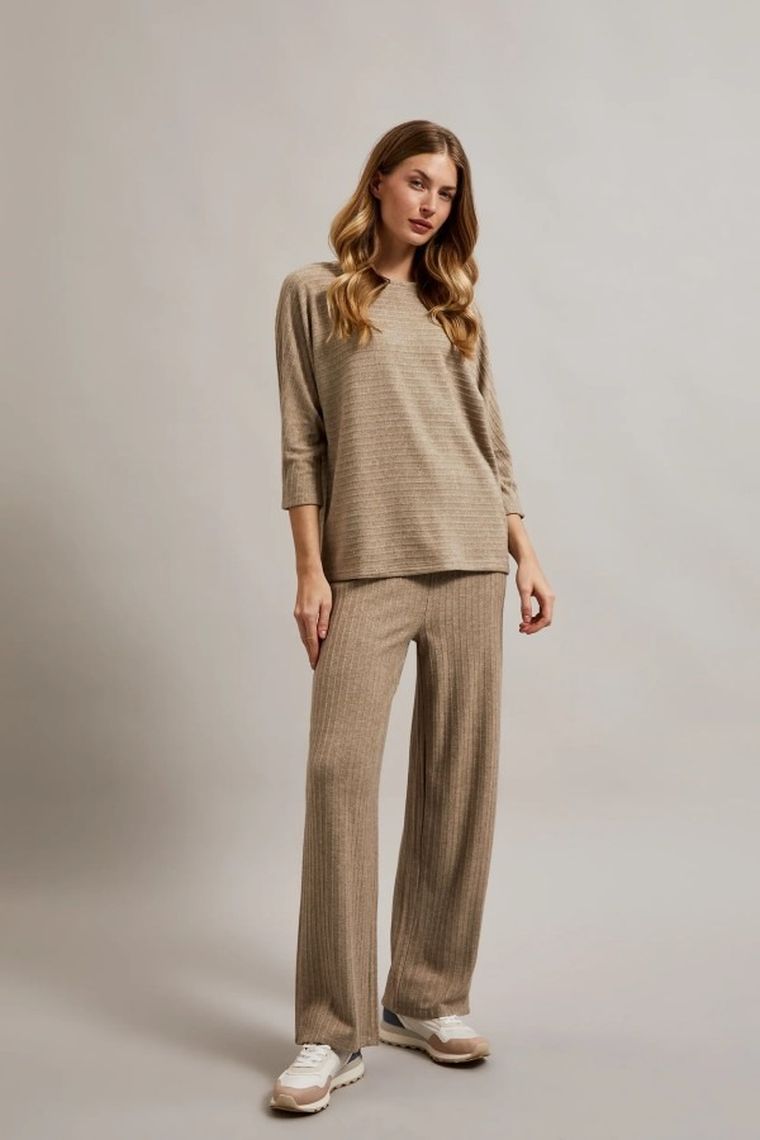 Spodnie materiałowe damskie, beżowe, Moodo