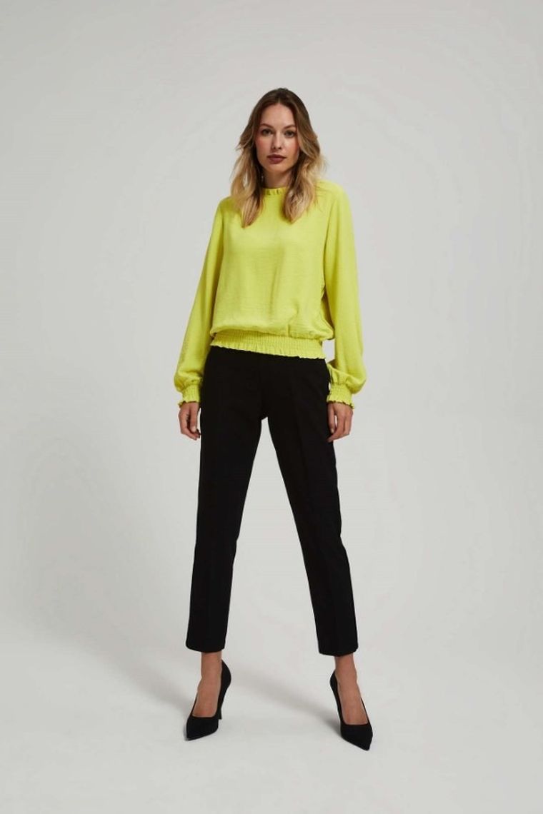 Spodnie materiałowe damskie, czarne, Moodo