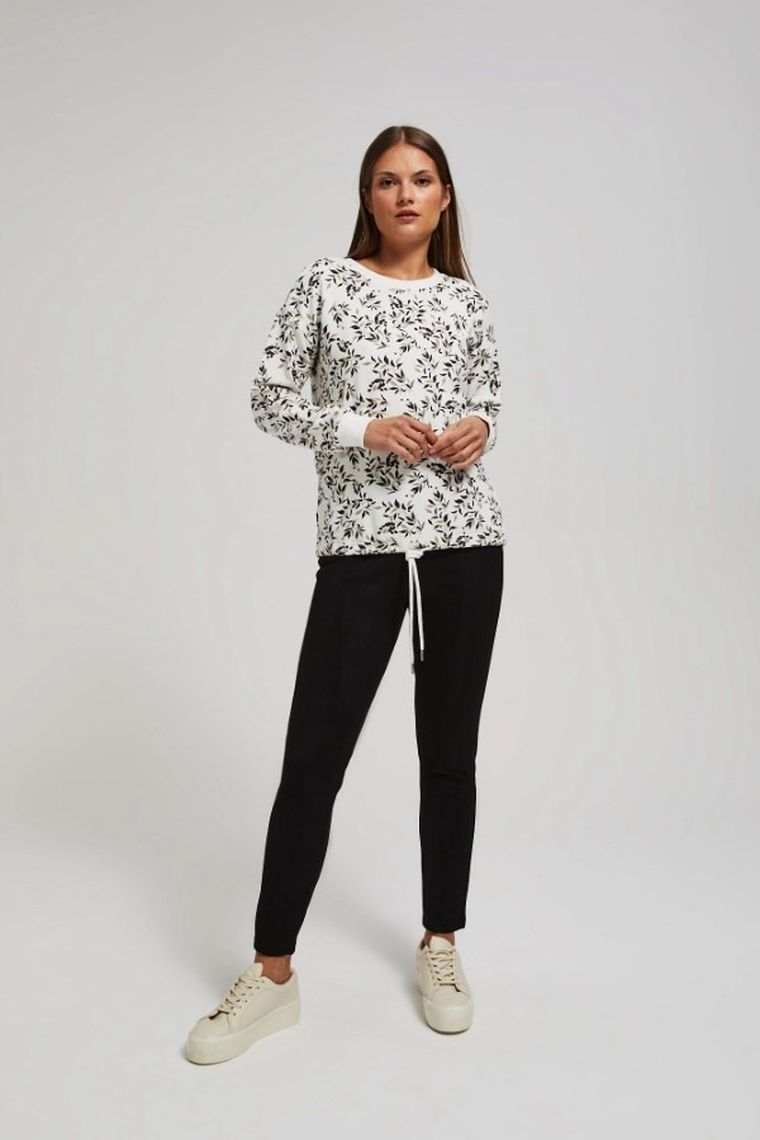 Spodnie materiałowe damskie, czarne, Moodo