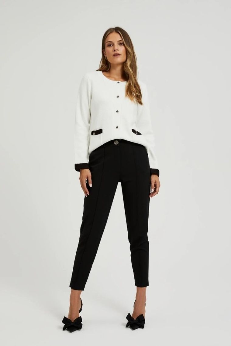 Spodnie materiałowe damskie, czarne, Moodo