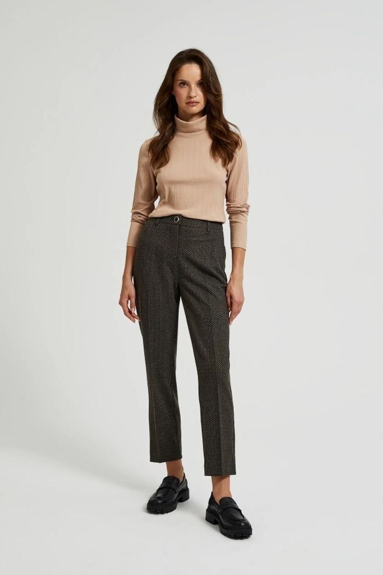 Spodnie materiałowe damskie, czarne, Moodo