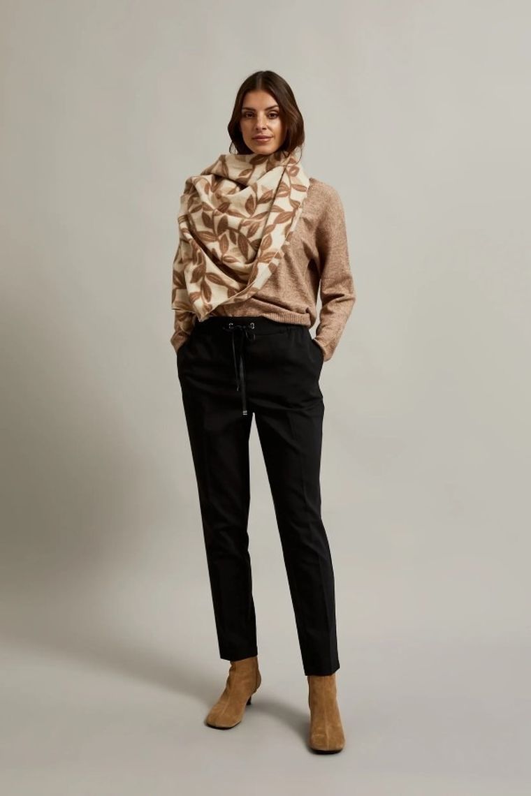 Spodnie materiałowe damskie, czarne, Moodo