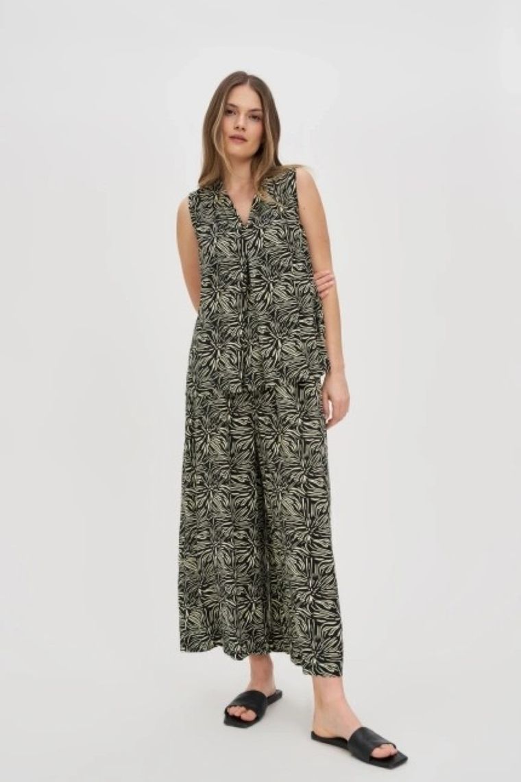 Spodnie materiałowe damskie, czarne, Moodo