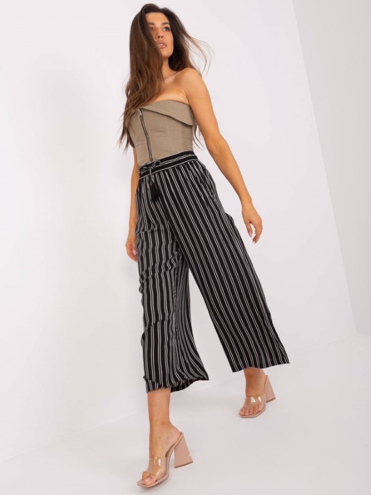 Spodnie materiałowe damskie, czarne, Sublevel