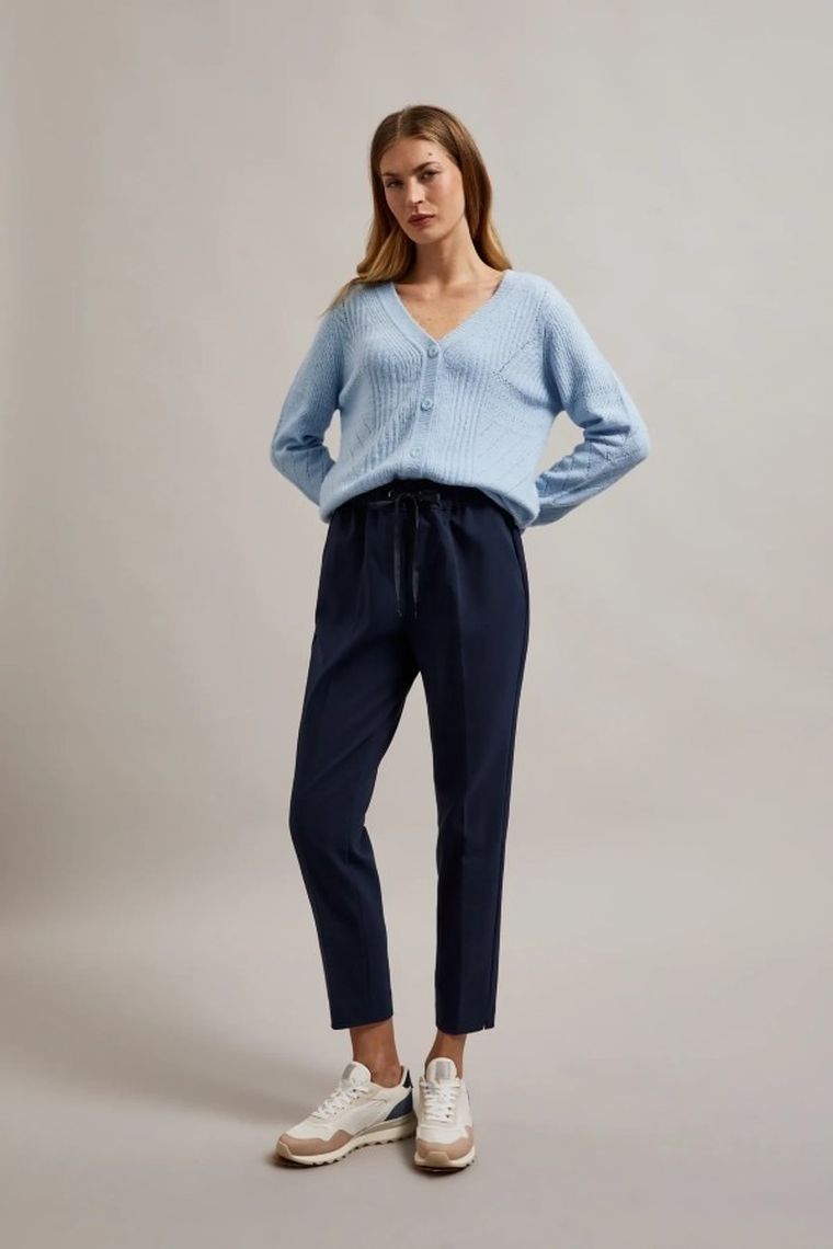 Spodnie materiałowe damskie, granatowe, Moodo