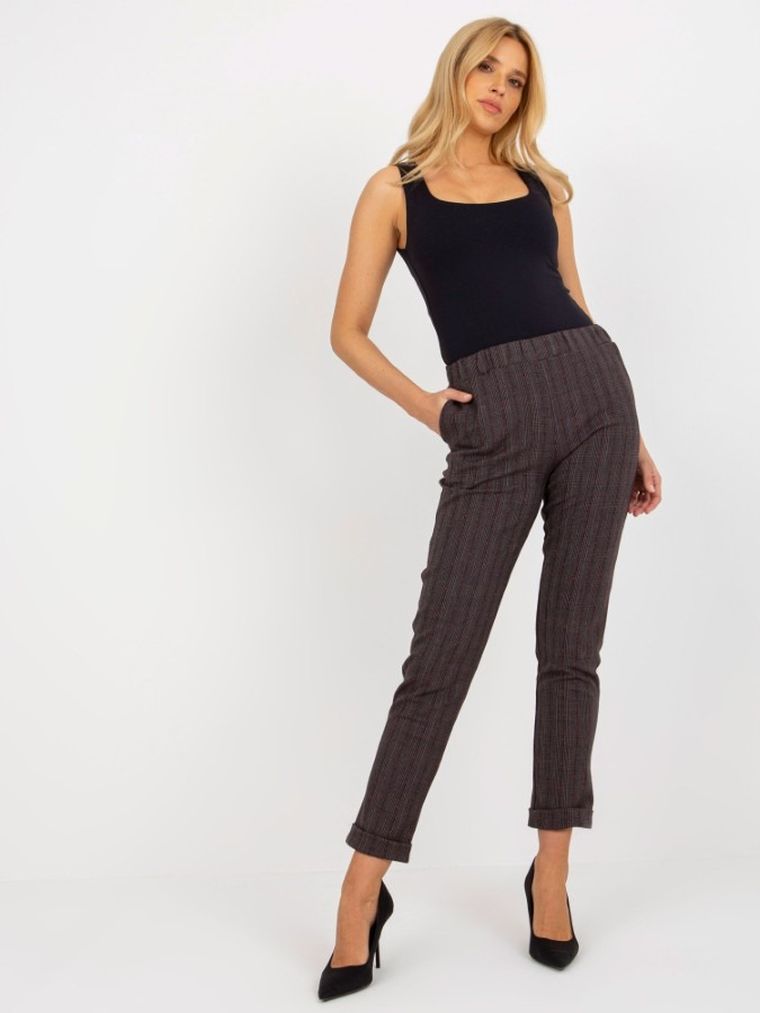 Spodnie materiałowe damskie, szare, Lakerta