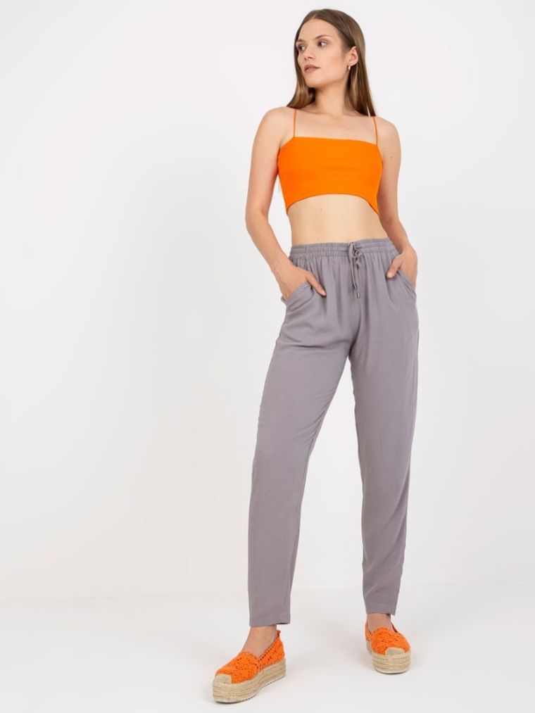 Spodnie materiałowe damskie, szare, Sublevel