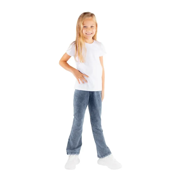 Spodnie materiałowe dziewczęce, dzwony, niebieskie, Tup Tup