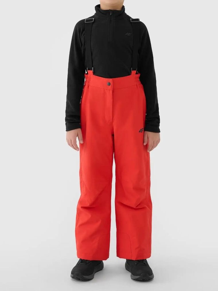 Spodnie narciarskie chłopięce, ocieplane, czerwone, 4F
