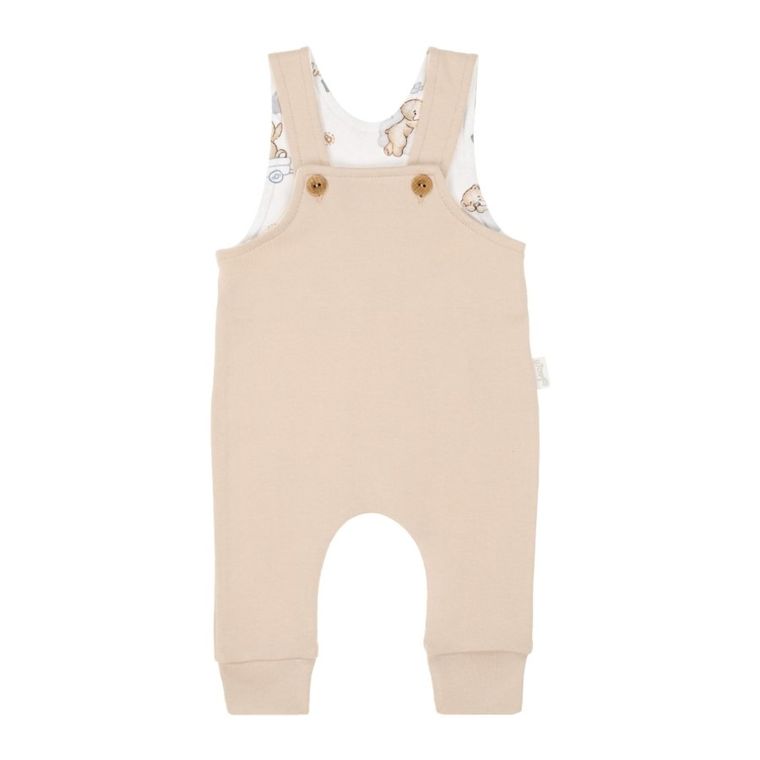 Spodnie ogrodniczki chłopięce, beżowe, Nicol