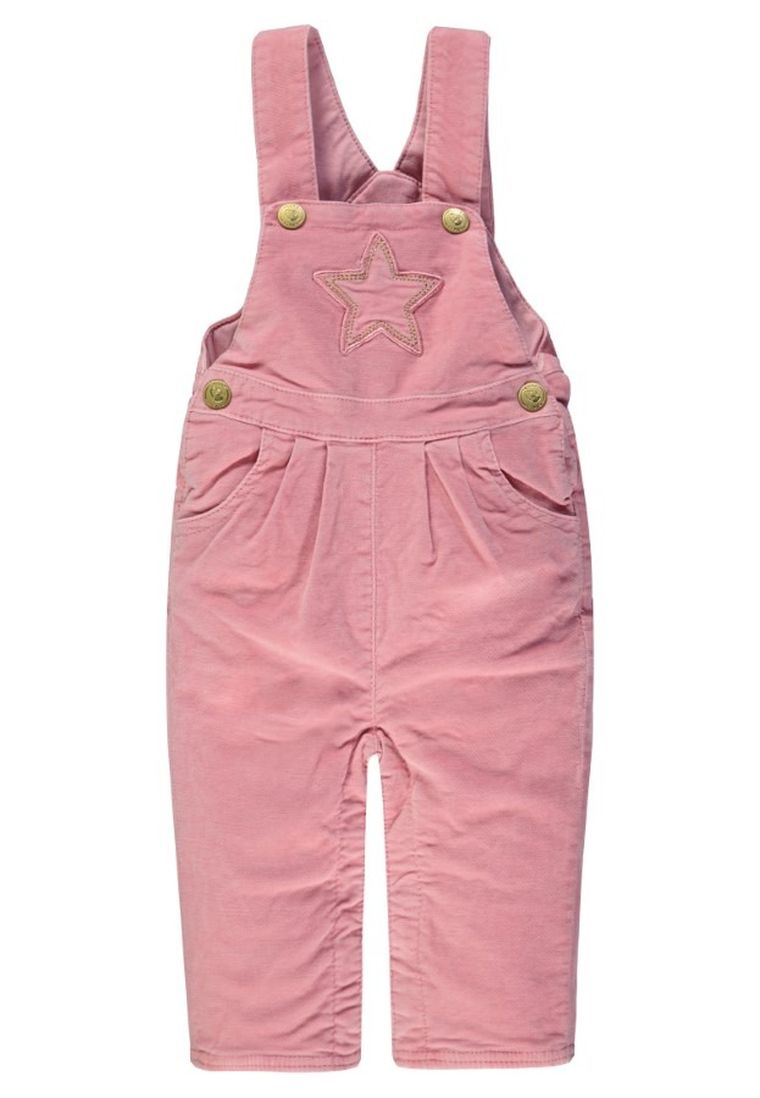 Spodnie ogrodniczki dziewczęce, różowe, gwiazda, Kanz