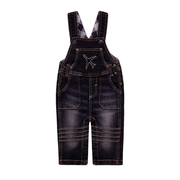 Spodnie ogrodniczki jeansowe chłopięce, denim, Kanz