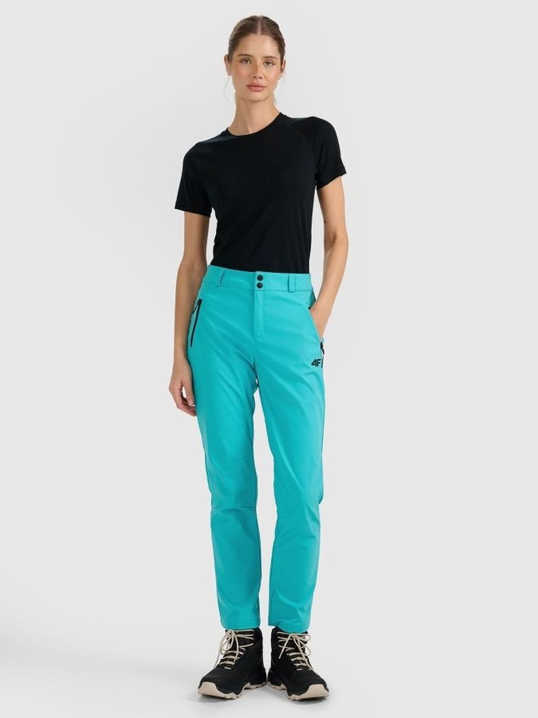 Spodnie trekkingowe damskie, turkusowe, 4F