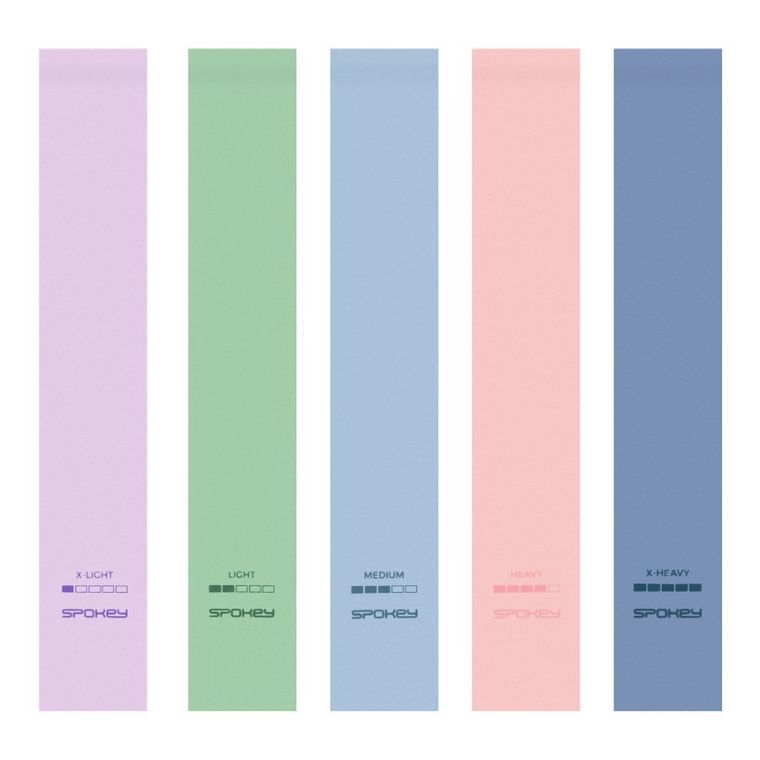 Spokey, Artio set, zestaw gum fitnesowych, pastelowe, 5 szt.