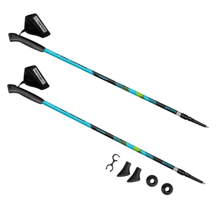Spokey, Meadow, kije nordic walking, czarno-niebieskie, 105-135 cm