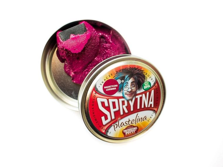 Sprytna plastelina, magnetyczna, czerwona