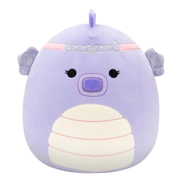 Squishmallows, Little Plush, Eartha, fioletowy konik morski, maskotka, 19 cm