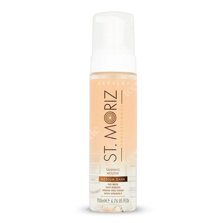 St. Moriz, Professional Tanning Mousse, bezbarwny mus samoopalający, Medium Dark, 200 ml